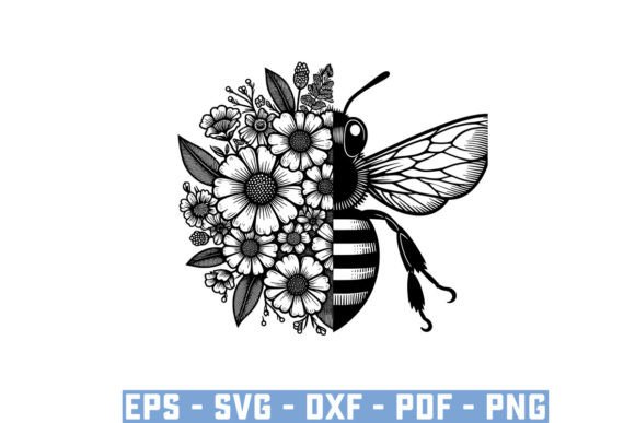 Download Gift Bee with Flowers Funny Vector Files - Premium Resources