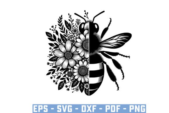 Download Gift Bee with Flowers Funny Vector Files - Premium Resources