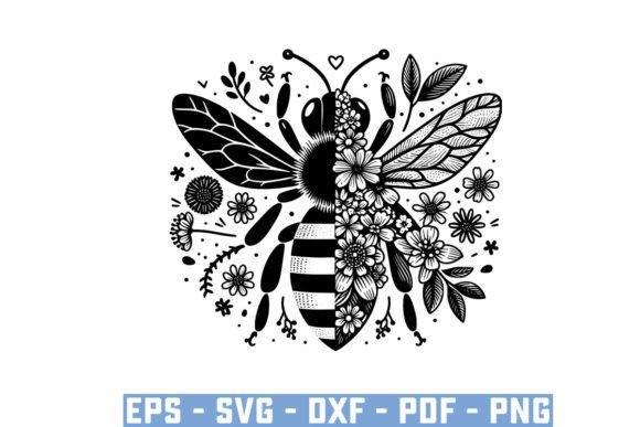 Download Gift Bee with Flowers Funny Vector Files - Premium Resources