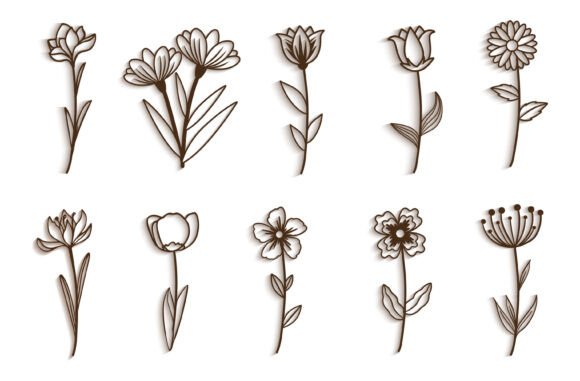 Download Set of Wildflowers SVG Gift for Her - Wild Collection