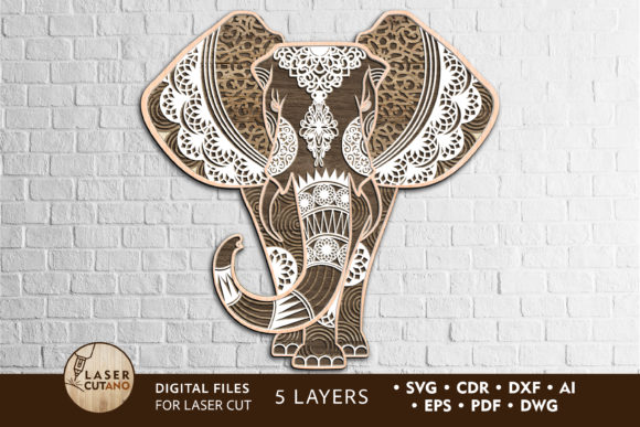 Download Elephant Vector Files for Laser Cutting - Vector files Collection