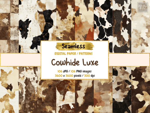 Download Cowhide Luxe Seamless Digital Paper - Hide Collection