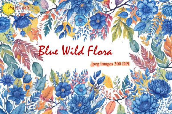 Download Blue Wild Flowers - Sublimation Clipart - Wild Collection