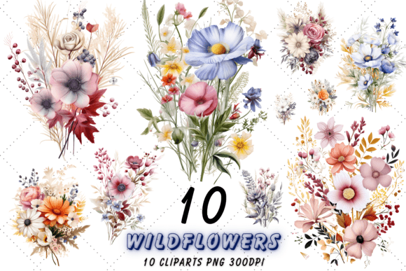 Download Snowy Wildflowers Sublimation Clipart - Wild Collection