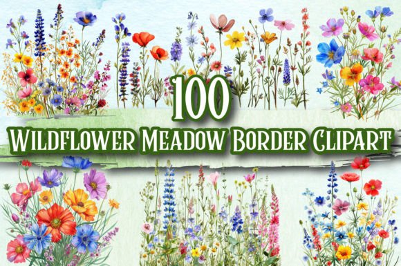 Download Wildflowers Meadow Border Clipart - Wild Collection
