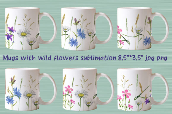 Download Mugs with Wildflowers Sublimation - Wild Collection
