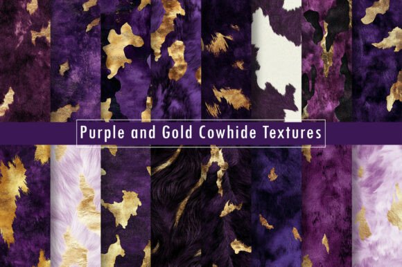 Download Purple and Gold Cowhide Textures - Hide Collection