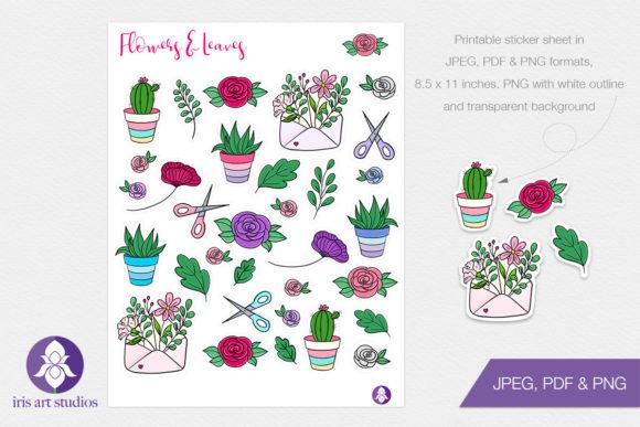 Download Printable Flowers and Plants Stickers - Stickers Collection