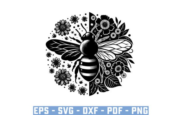 Download Gift Bee with Flowers Funny Vector Files - Premium Resources