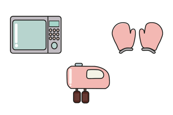 Download Mixer Oven and Oven Mitts Icon - Mitts Collection
