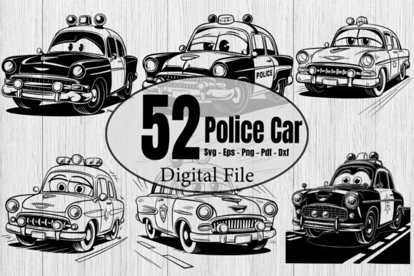 Download Funny Police Car Vector Files Bundle - Premium Resources