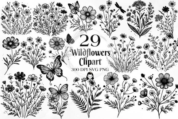 Download Wildflowers SVG PNG Clipart Bundle - Wild Collection
