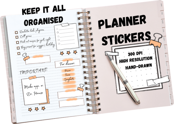 Download Printable Planner Stickers - Pale Papaya - Stickers Collection